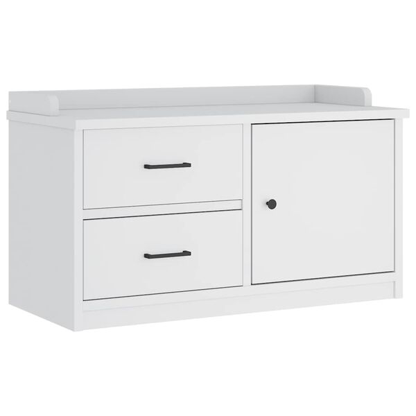 vidaXL Πάγκος διαδρόμου "SANDNES" Λευκό 87x40x50 εκ. Πεύκο μασίφ ξύλο
