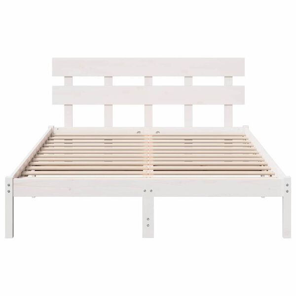 vidaXL Σκελετός Κρεβατιού Λευκό 160 x 200 cm Μασίφ ξύλο πεύκου