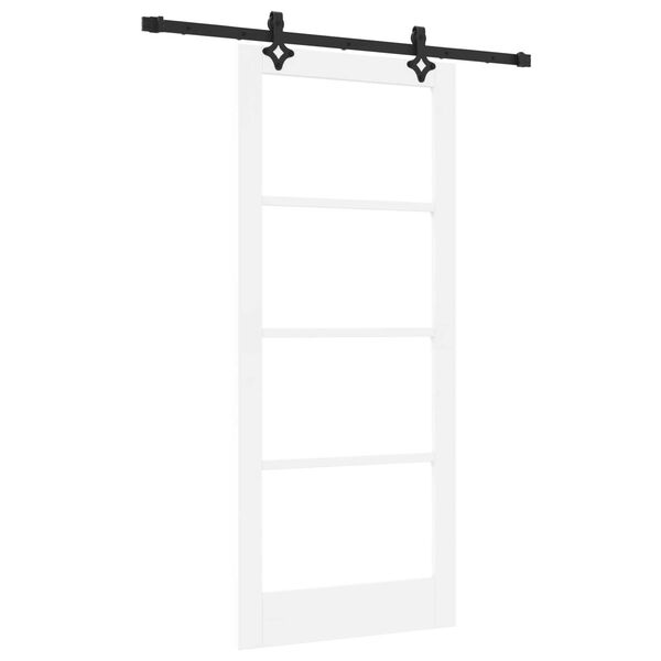 vidaXL Συρόμενη Πόρτα Λευκό 86 x 198.5 cm Ξύλο και μέταλλο