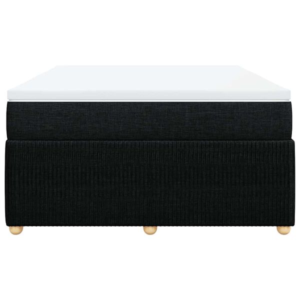 vidaXL Κρεβάτι Boxspring με Στρώμα Μαύρο 140x190 εκ. Υφασμάτινο