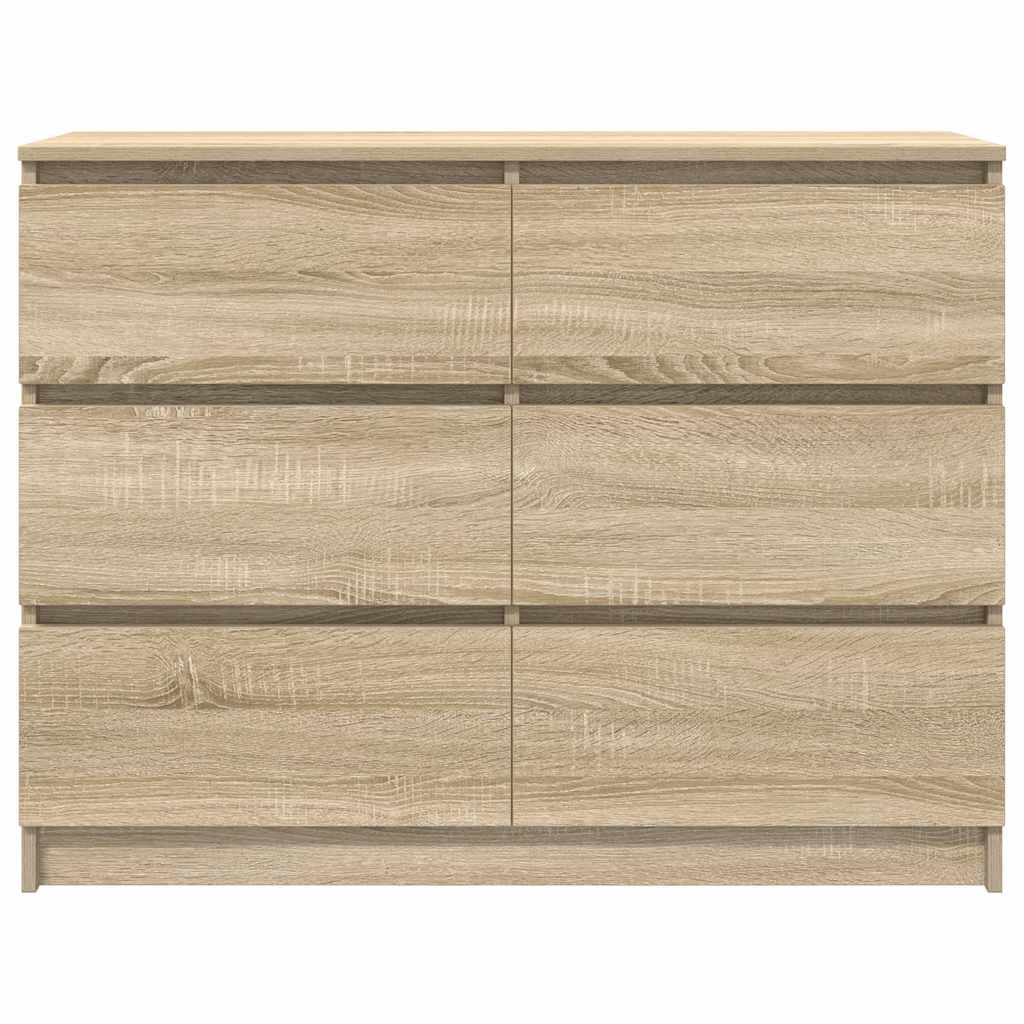 vidaXL Sideboard Sonoma Oak 100x35x76 cm Κατασκευασμένο ξύλο