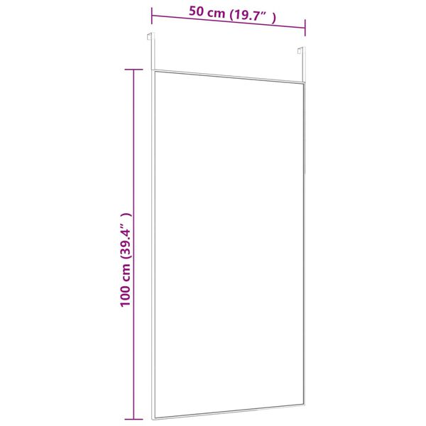 vidaXL Καθρέπτης Πόρτας Χρυσό 50 x 100 εκ. από Γυαλί και Αλουμίνιο