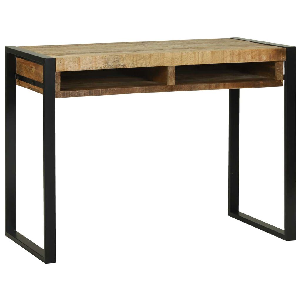 vidaXL Γραφείο με ράφι Καφέ 100 x 50 x 75 cm Μασίφ ξύλο μάνγκο