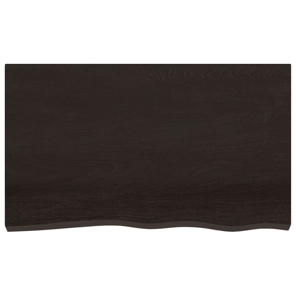 vidaXL Ράφι Τοίχου Σκούρο Καφέ 100x60x(2-4) εκ. Επεξ. Μασίφ Ξύλο Δρυός