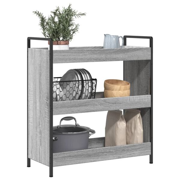 vidaXL Τρόλεϊ Κουζίνας Sonoma Γκρι 70x30x82 εκ. από Επεξεργασμένο Ξύλο