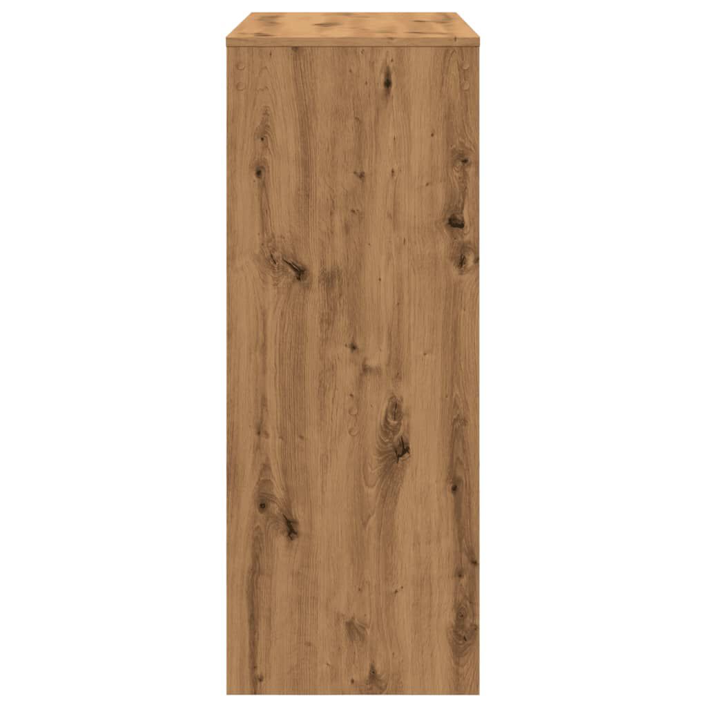 vidaXL Τραπέζι Μπαρ με Ράγες Δρυς 90x40x103,5 εκ. Επεξεργ. Ξύλο