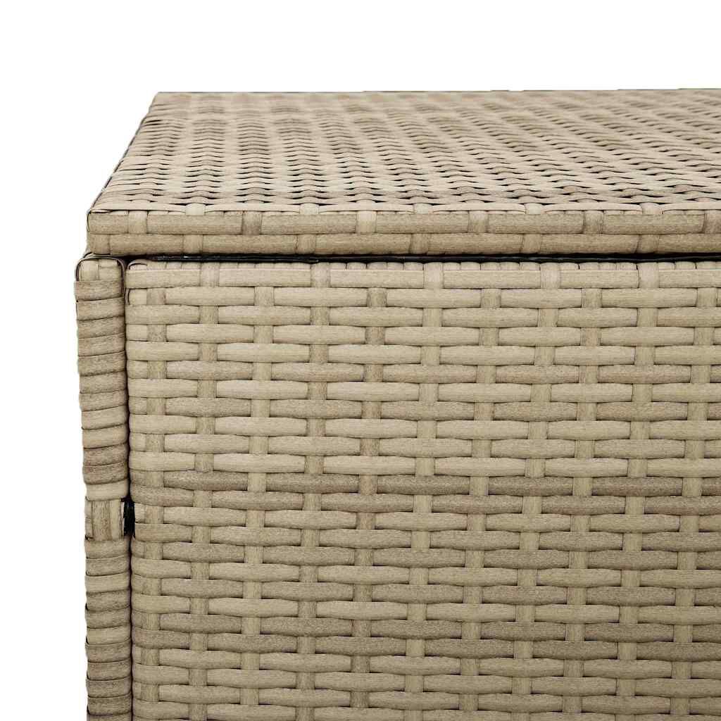 vidaXL Box αποθήκευσης κήπου Μπεζ 110x50x58 cm Poly Rattan