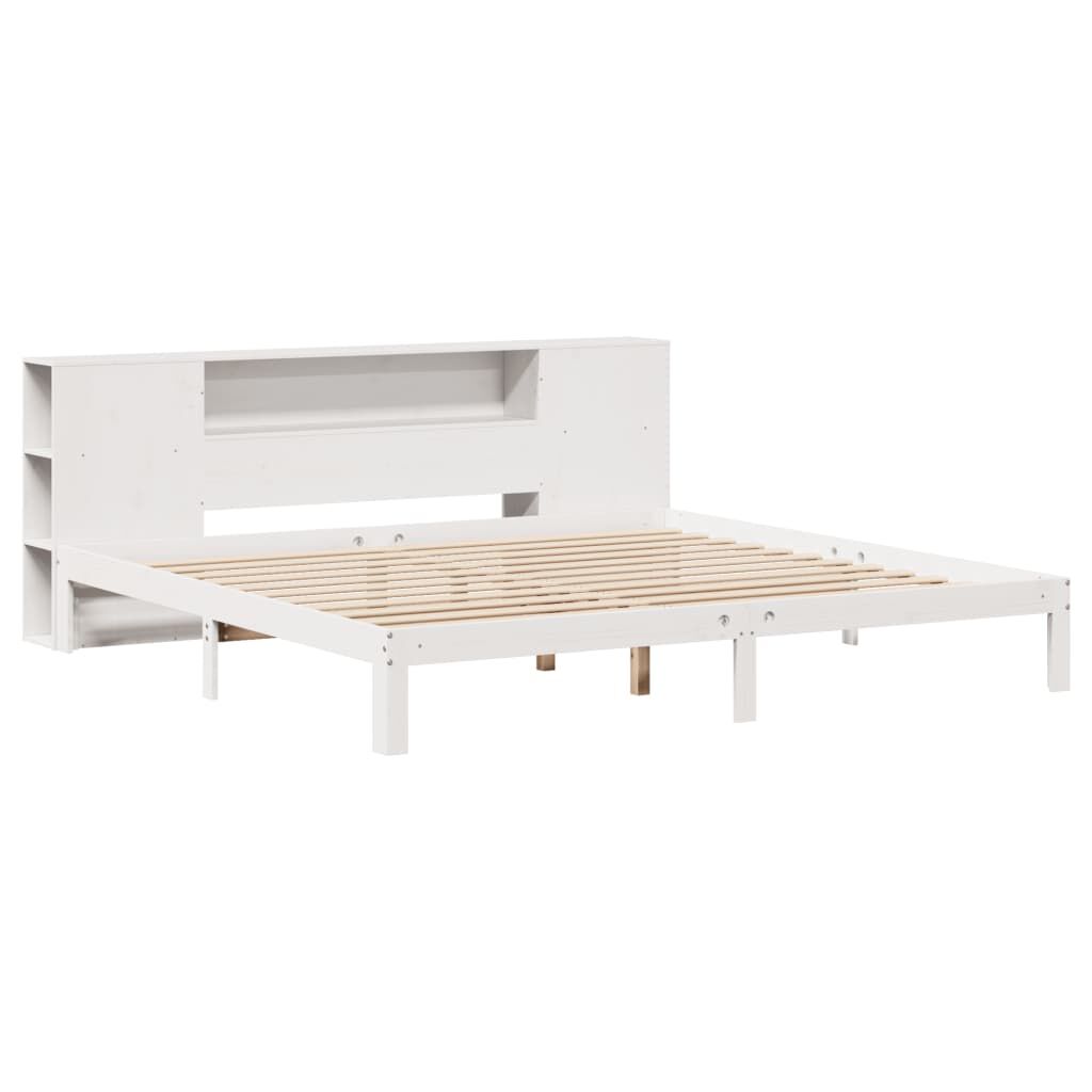 vidaXL Κρεβάτι Βιβλιοθήκη Χωρίς Στρώμα 180x200 εκ Μασίφ Ξύλο Πεύκου