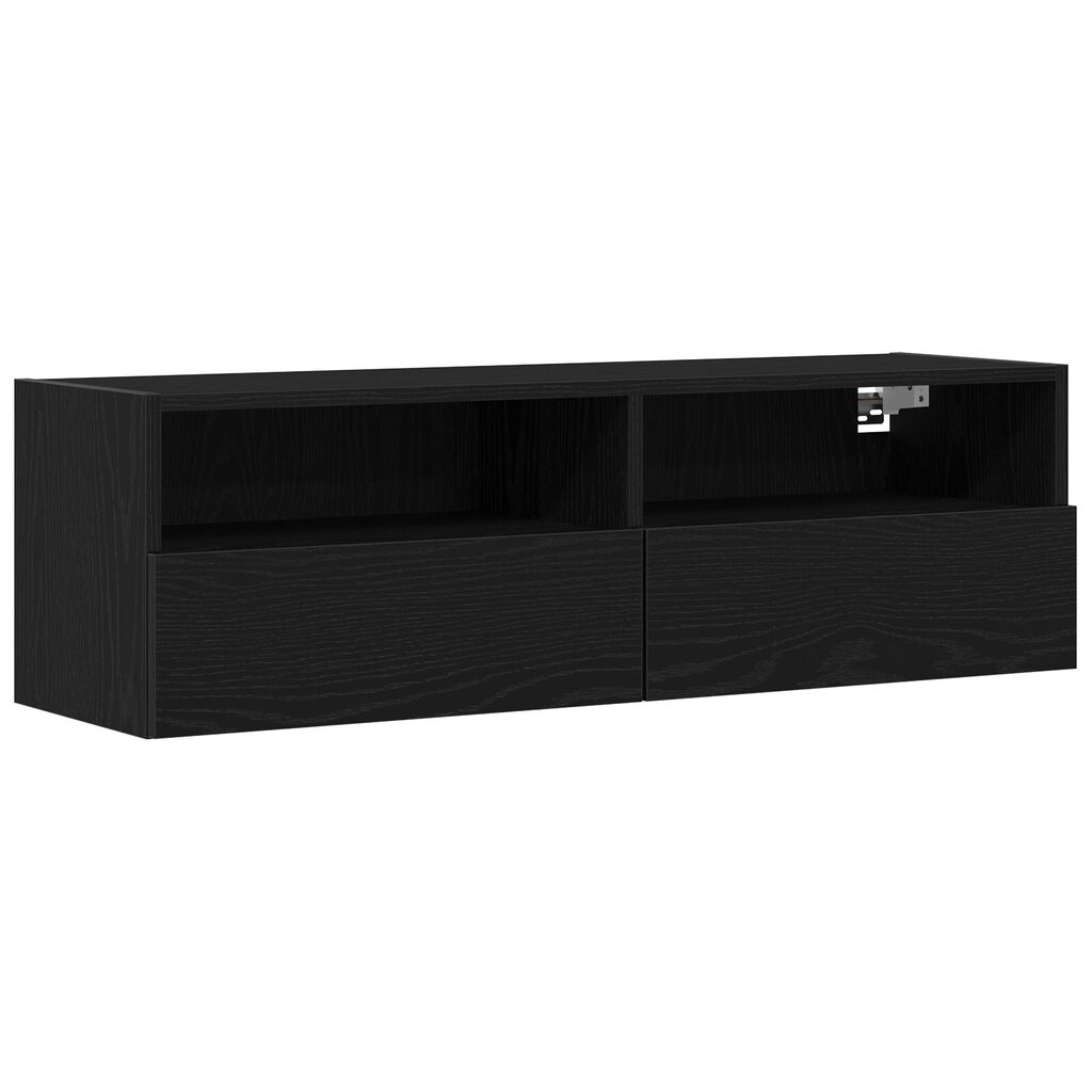 vidaXL Ντουλάπια Τηλεόρασης 2 τεμ Μαύρο Δρυς 100x30x30 cm Επεξεργασμένο Ξύλο