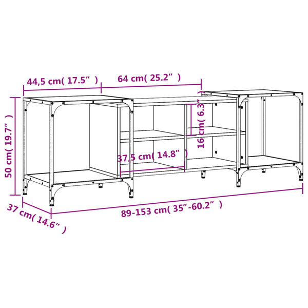vidaXL Έπιπλο Τηλεόρασης Sonoma Δρυς 153x37x50 εκ. Επεξεργασμένο Ξύλο