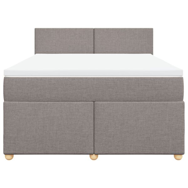 vidaXL &Kappa;&rho;&epsilon;&beta;ά&tau;&iota; Boxspring &mu;&epsilon; &Sigma;&tau;&rho;ώ&mu;&alpha; Taupe 140x200 &epsilon;&kappa;. &Upsilon;&phi;&alpha;&sigma;&mu;ά&tau;&iota;&nu;&omicron;