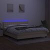 vidaXL &Kappa;&rho;&epsilon;&beta;ά&tau;&iota; Boxspring &mu;&epsilon; &Sigma;&tau;&rho;ώ&mu;&alpha; & LED &Kappa;&rho;&epsilon;&mu; 160x200 &epsilon;&kappa;. &Upsilon;&phi;&alpha;&sigma;&mu;ά&tau;&iota;&nu;&omicron;