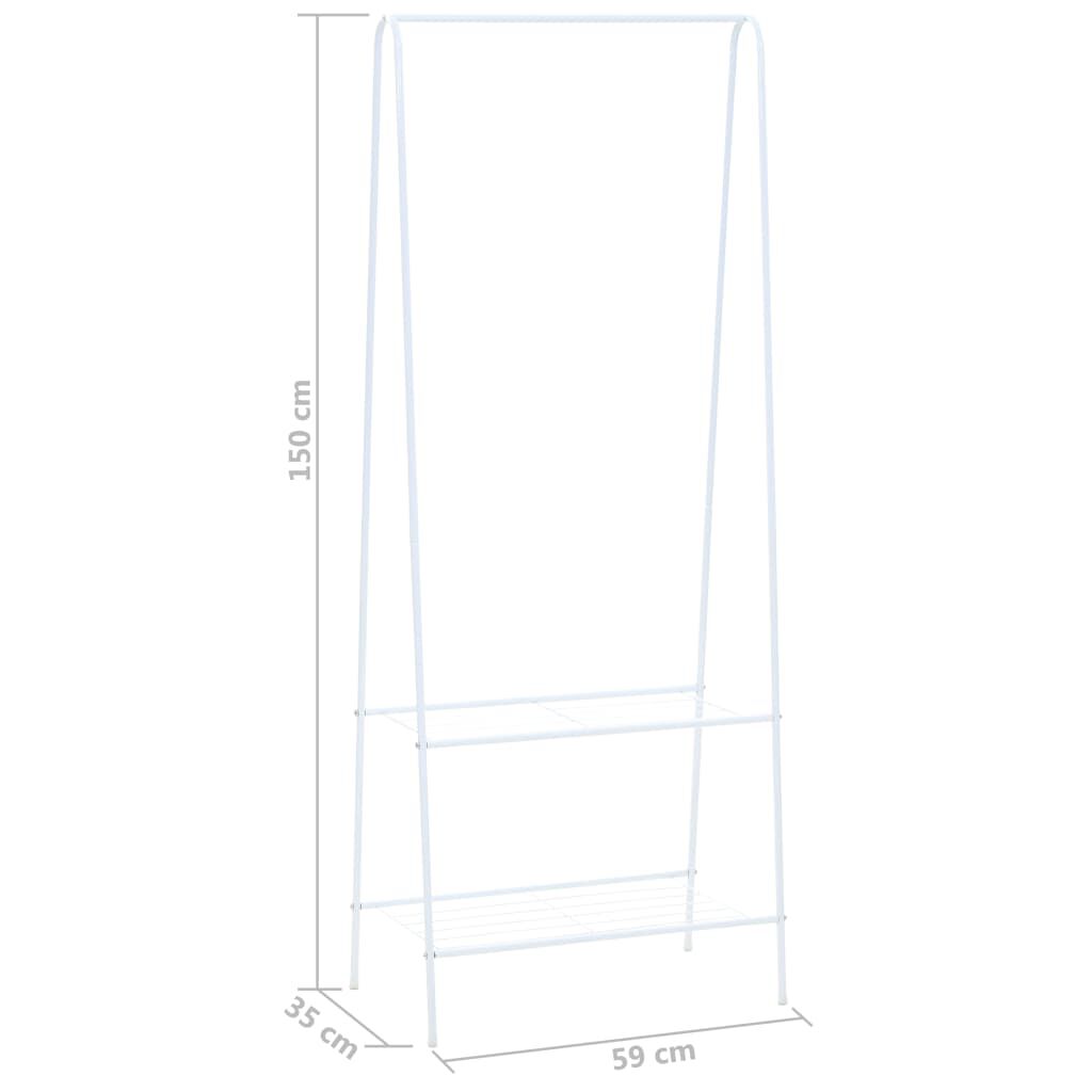 vidaXL Κρεμάστρα Ρούχων Δαπέδου Λευκή 59 x 35 x 150 εκ.