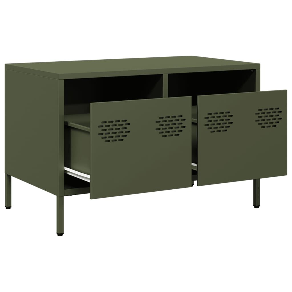 vidaXL Έπιπλο Τηλεόρασης Λαδί 68 x 39 x 43,5 εκ. Χάλυβας Ψυχρής Έλασης