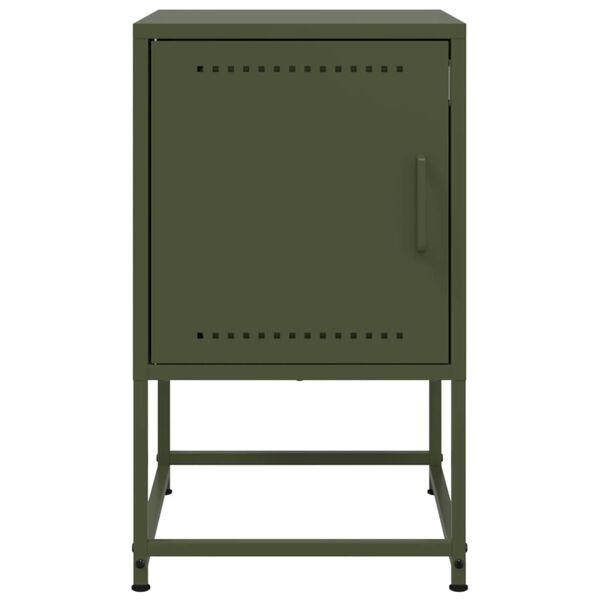 vidaXL Κομοδίνο Πράσινο Λαδί 36x39x60,5 εκ. από Χάλυβα