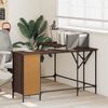 vidaXL Γραφείο Καφέ Δρυς 141x141x75 εκ. από Επεξεργασμένο Ξύλο