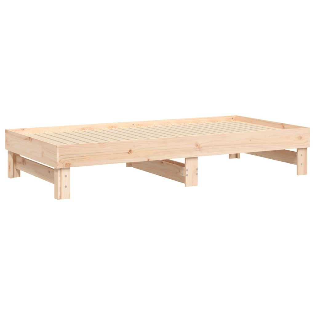 vidaXL Καναπές Κρεβάτι Συρόμενος 2x(75x190) εκ. Μασίφ Ξύλο Πεύκου