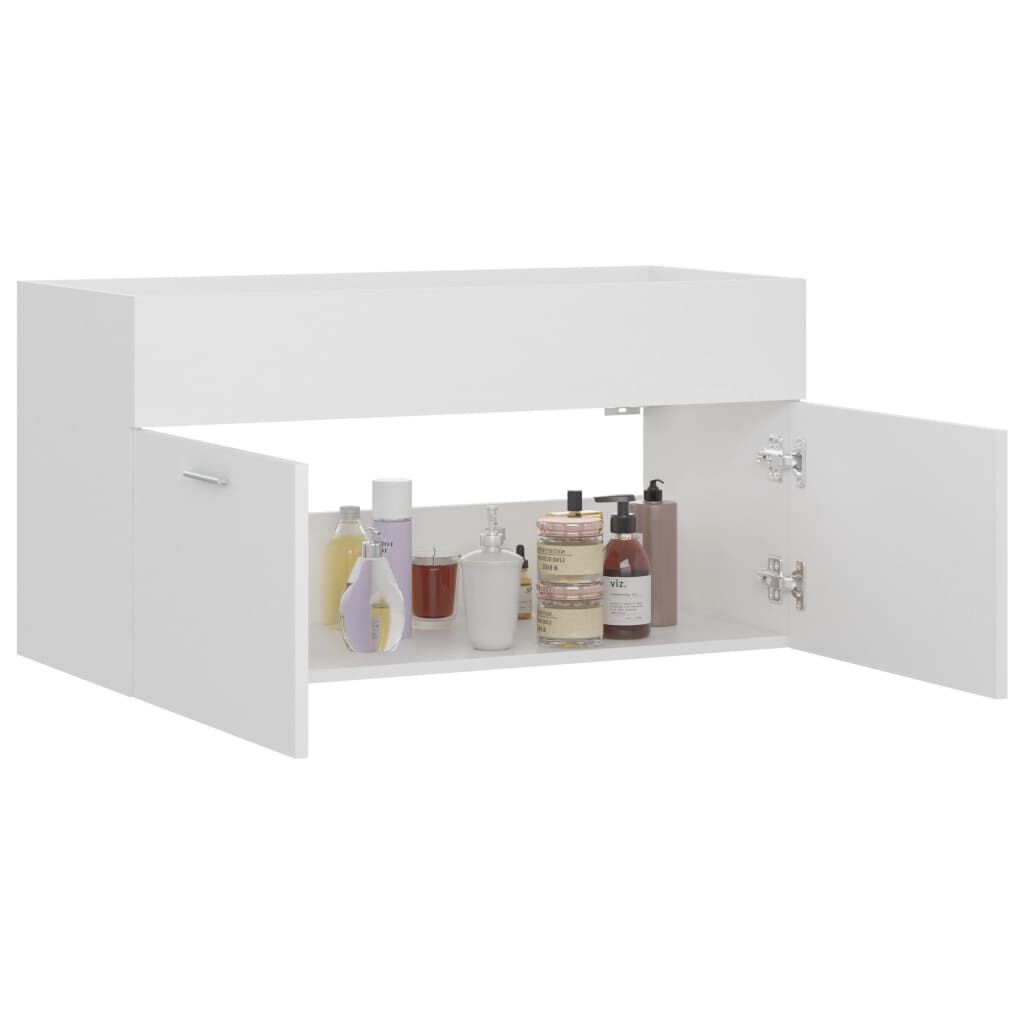 vidaXL Ντουλάπι Νιπτήρα Λευκό 90 x 38,5 x 46 εκ. από Επεξ. Ξύλο