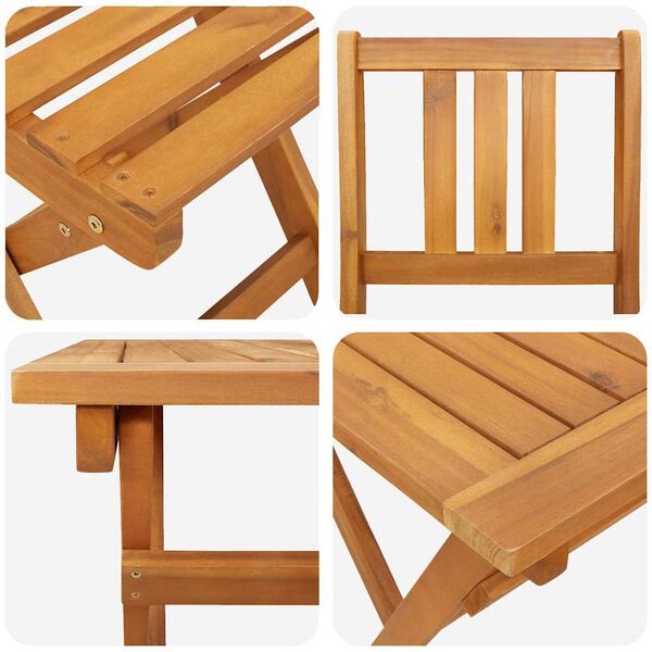 vidaXL Σετ Μπιστρό Κήπου 5 pcs Καφέ Μασίφ ξύλο ακακίας