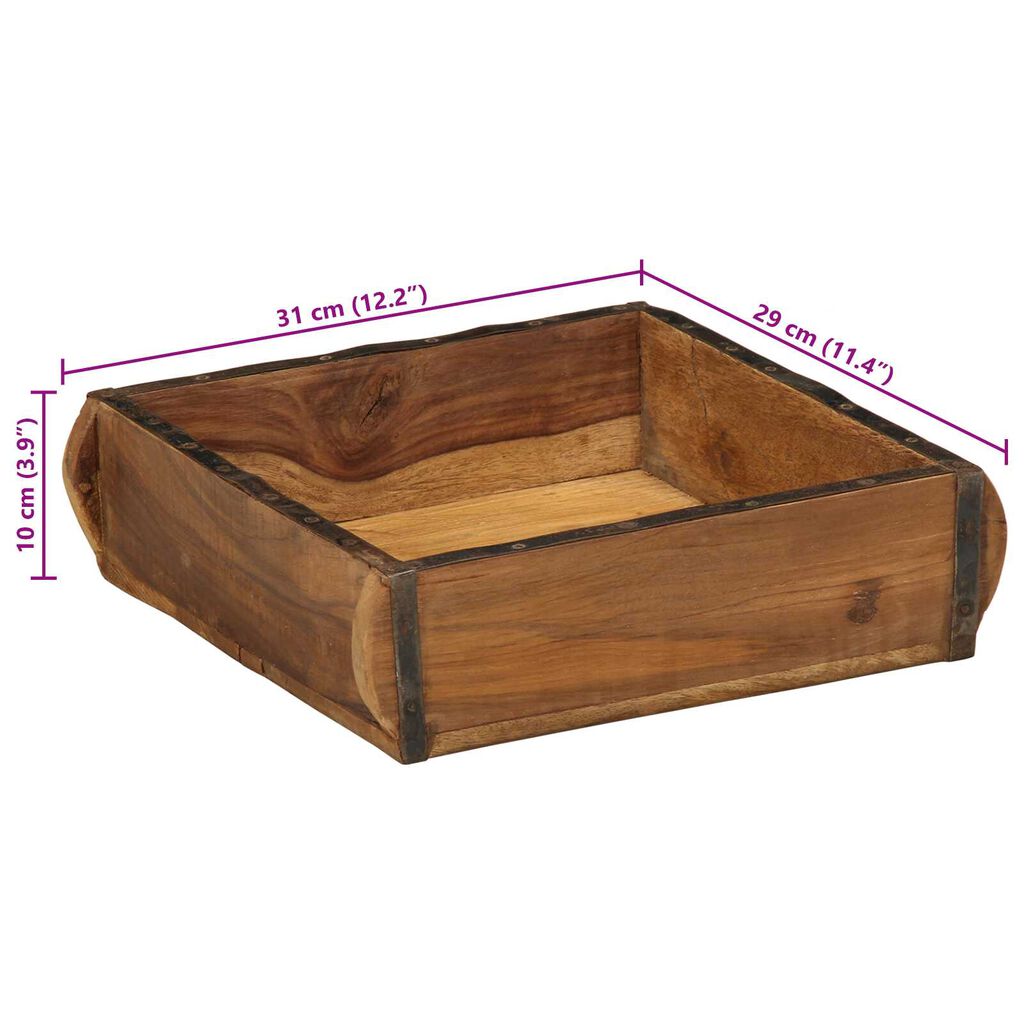 vidaXL Δίσκος με αποθήκευση Καφέ 31 x 29 x 10 εκ