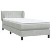 vidaXL Κρεβάτι Boxspring με Στρώμα Ανοιχτό Γκρι 80x210 εκ. Βελούδινο