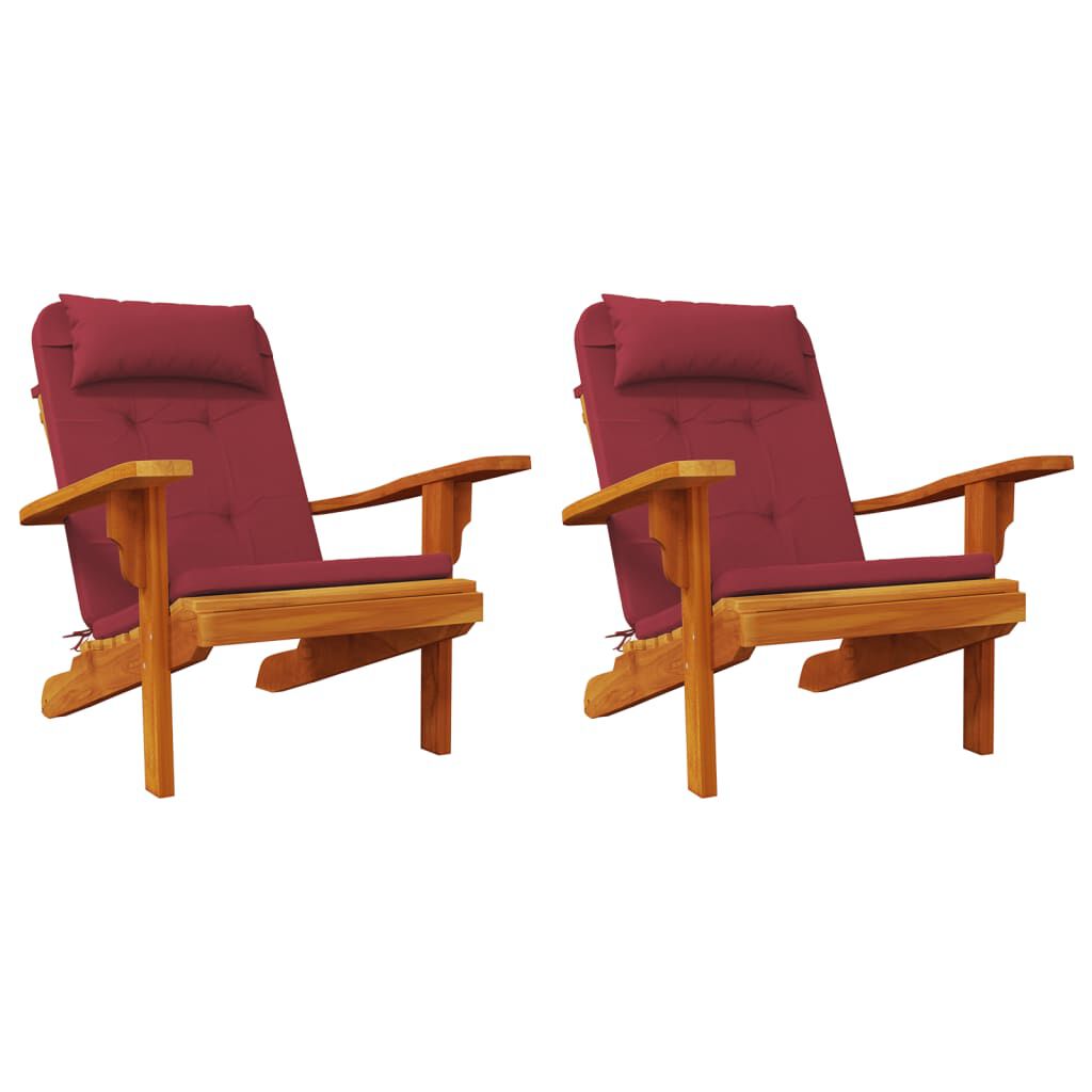 vidaXL Μαξιλάρια Καρέκλας Adirondack 2 τεμ. Μπορντό από Ύφασμα Oxford
