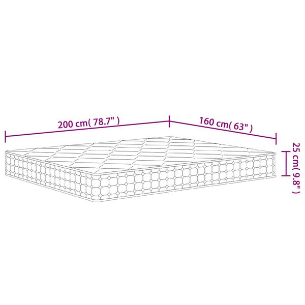 vidaXL Στρώμα με Pocket Springs Μεσαία Σκληρότητα 160 x 200 εκ.