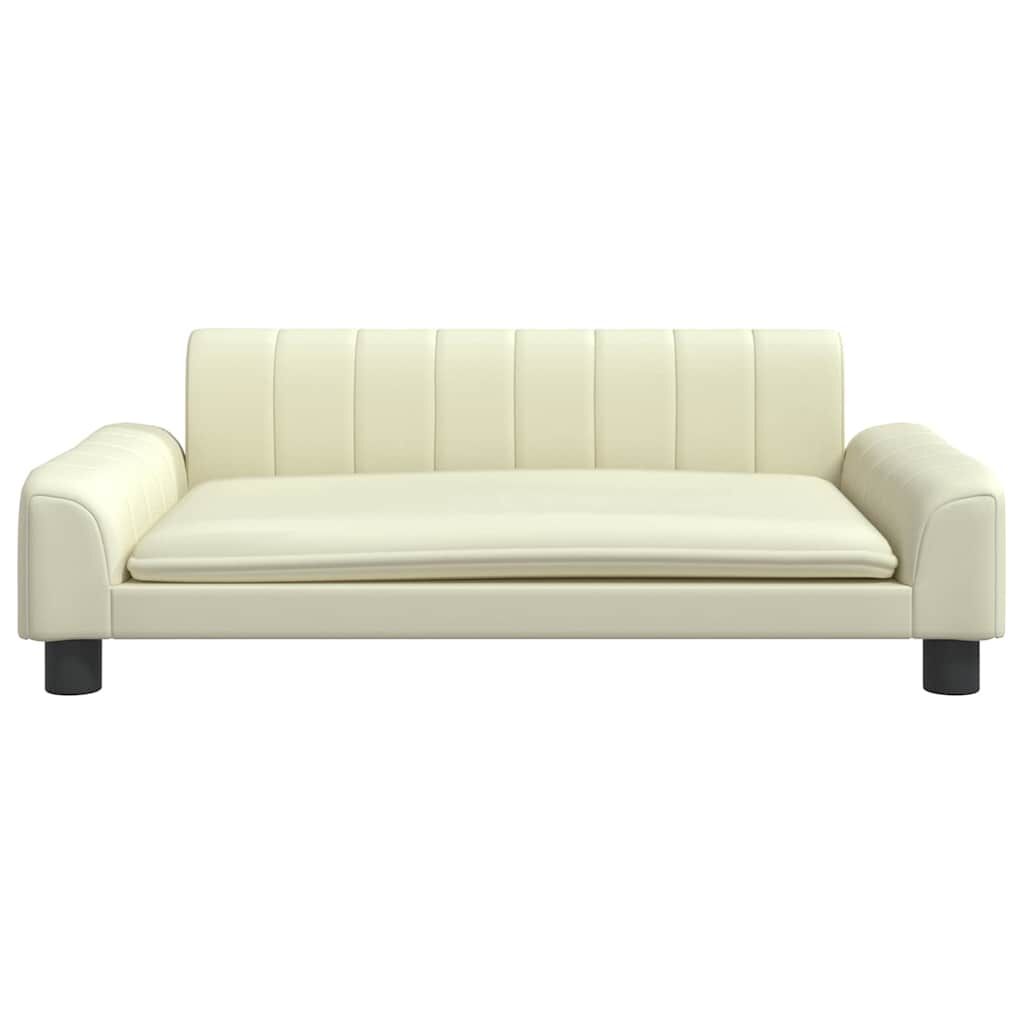 vidaXL Κρεβάτι Σκύλου Κρεμ 90 x 53 x 30 εκ. από Συνθετικό Δέρμα