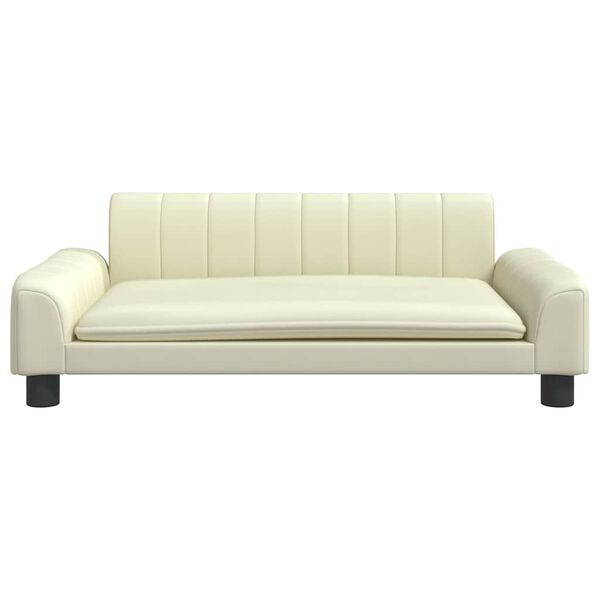 vidaXL Κρεβάτι Σκύλου Κρεμ 90 x 53 x 30 εκ. από Συνθετικό Δέρμα