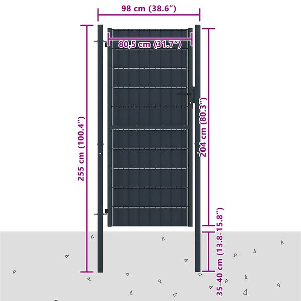 vidaXL &Pi;ό&rho;&tau;&alpha; &Pi;&epsilon;&rho;ί&phi;&rho;&alpha;&xi;&eta;&sigmaf; &alpha;&pi;ό PVC &kappa;&alpha;&iota; &Alpha;&tau;&sigma;ά&lambda;&iota; &Alpha;&nu;&theta;&rho;&alpha;&kappa;ί 100x204 &epsilon;&kappa;.