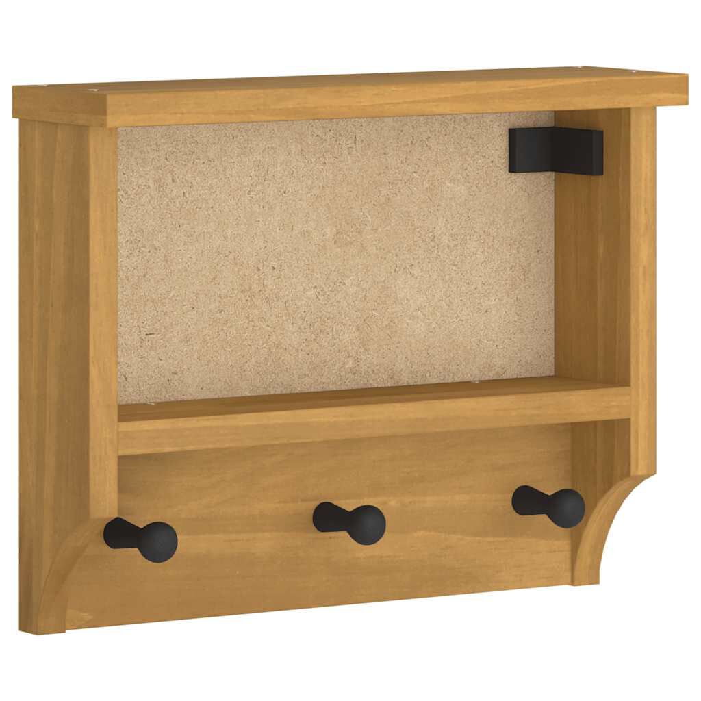 vidaXL Επίτοιχη κρεμάστρα παλτών SANDNES 45x12x35 εκ.Πεύκο μασίφ ξύλο