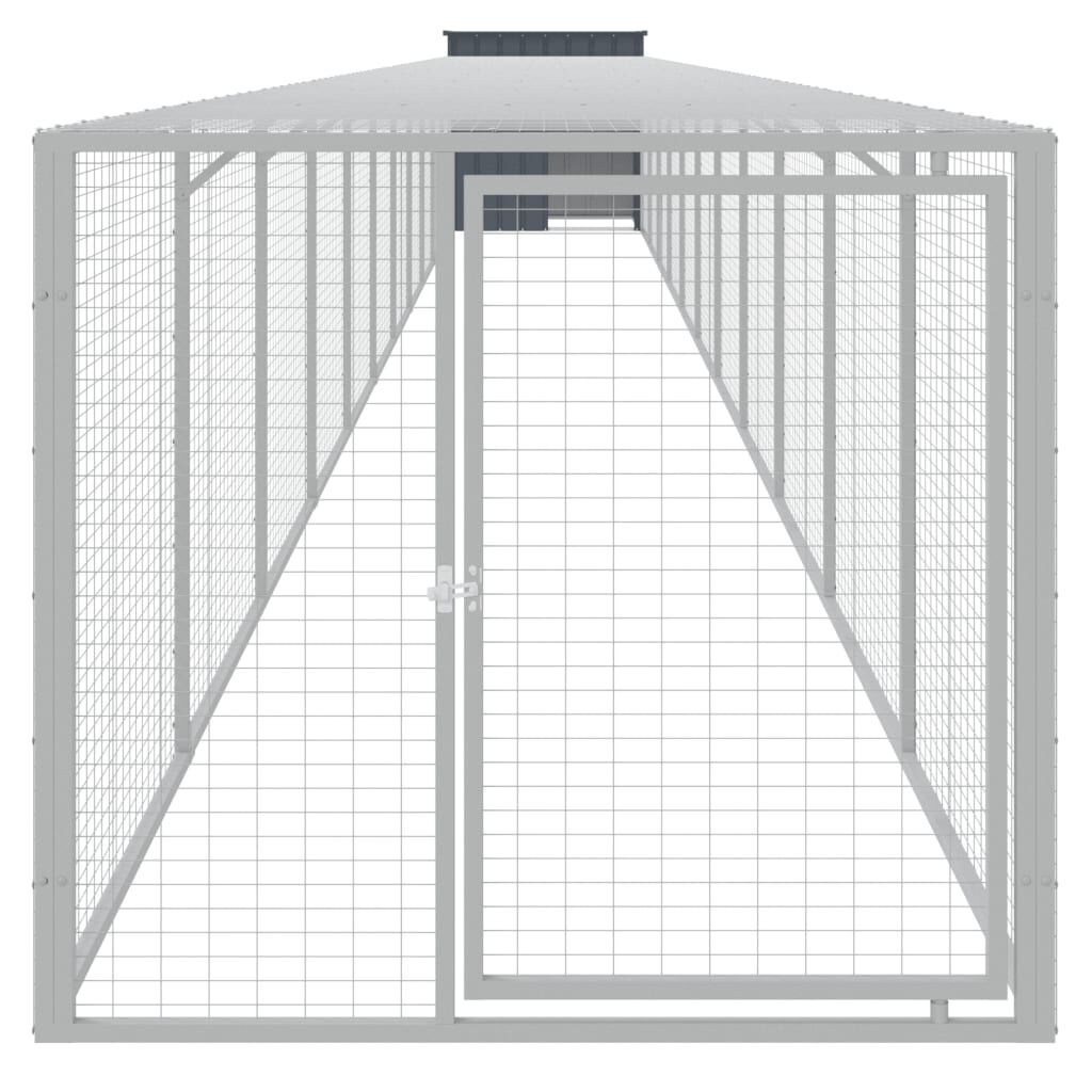 vidaXL Κοτέτσι με Περίβολο Ανθρακί 110x1221x110 εκ. Γαλβαν. Ατσάλι