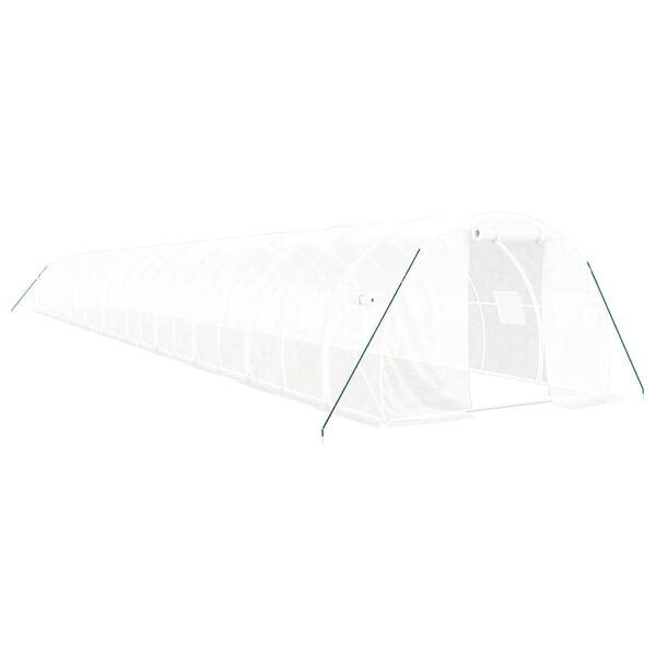 vidaXL Θερμοκήπιο Λευκό 66 μ² 22 x 3 x 2 μ. με Ατσάλινο Πλαίσιο
