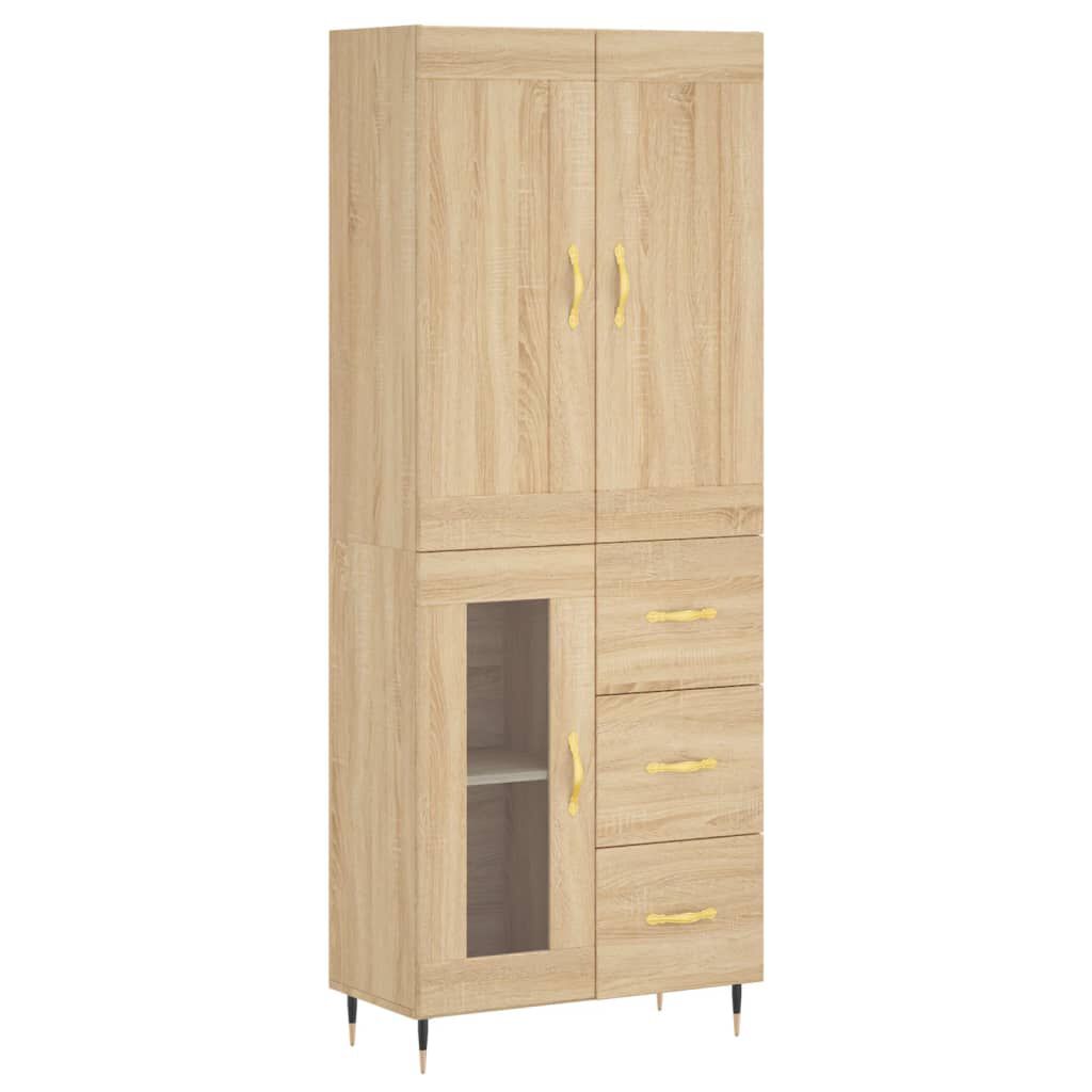 vidaXL Ντουλάπι Sonoma δρυς 69,5 x 34 x 180 εκ. από Επεξεργασμένο Ξύλο
