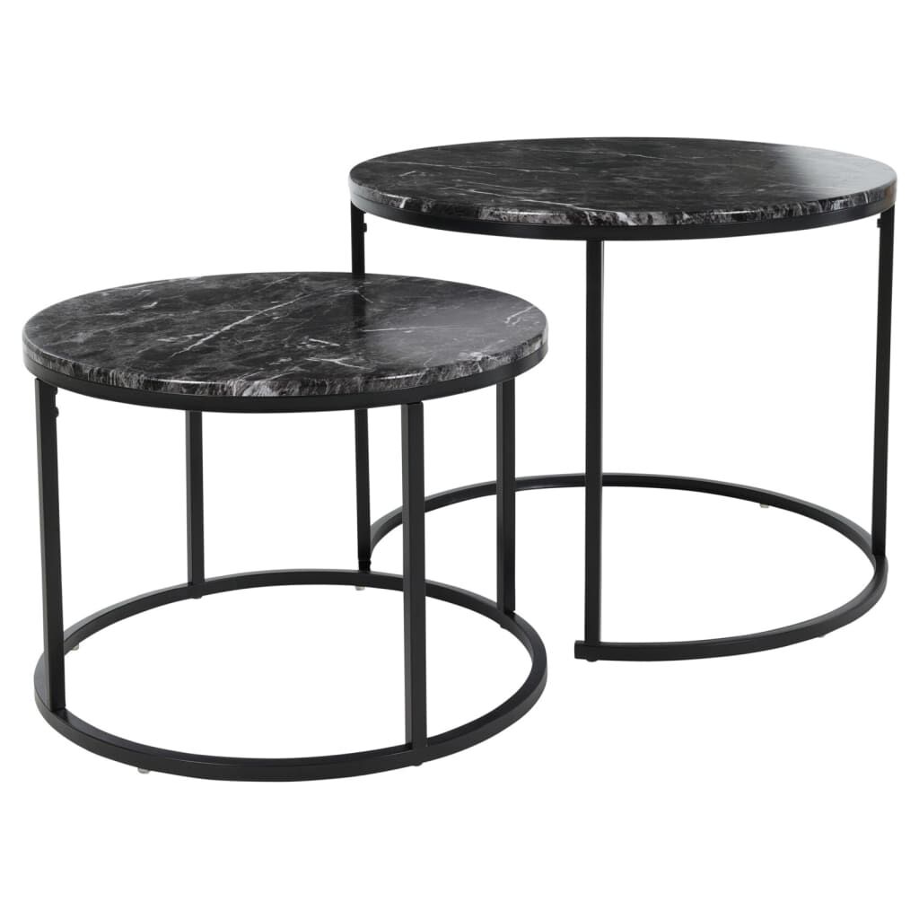 H&S Collection Βοηθητικά Τραπέζια Σετ 2 Τεμαχίων Μαύρο