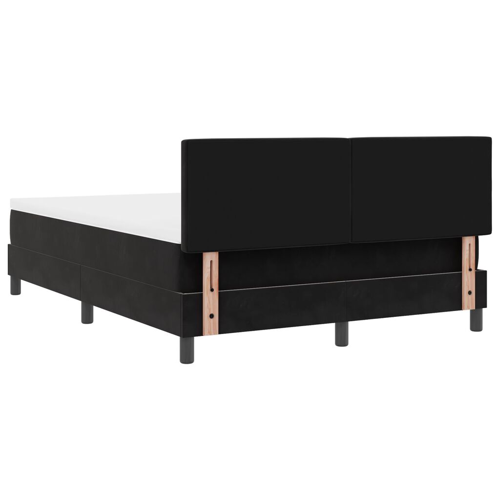 κρεβάτι box spring vidaXL με στρώμα Μαύρο 140x200 εκ. Βελούδο