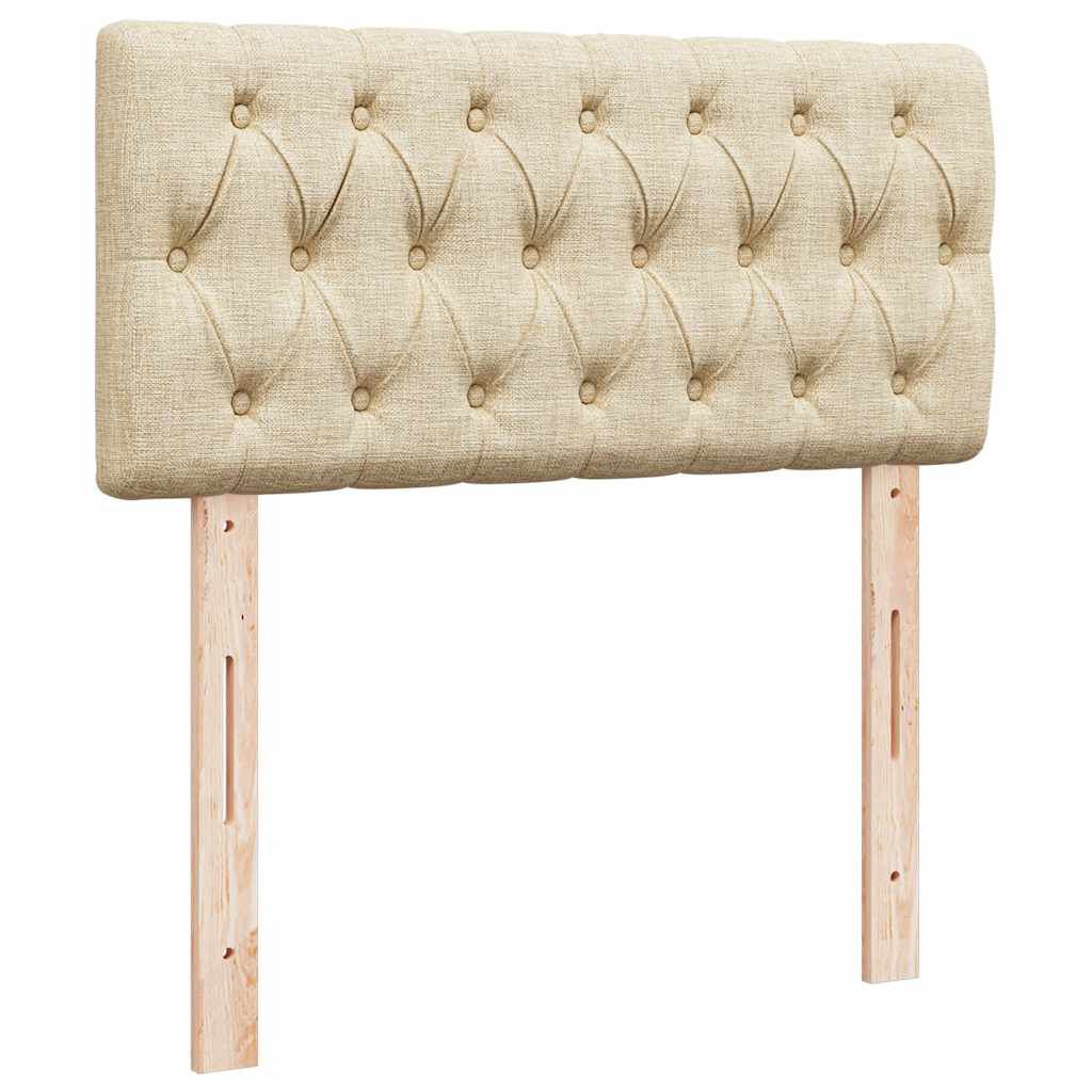 vidaXL Οθωμανικό κρεβάτι με στρώμα Cream 100x200cm ύφασμα
