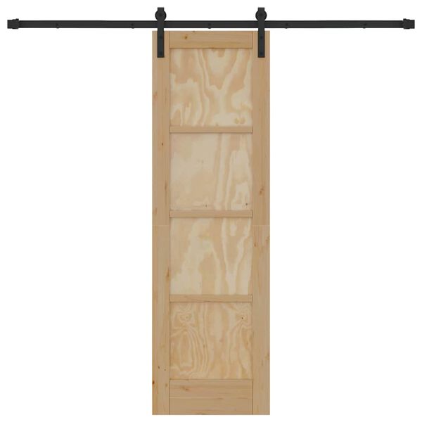 vidaXL Συρόμενη Πόρτα Καφέ 61 x 198,5 εκ. Στερεά ξυλεία πεύκου