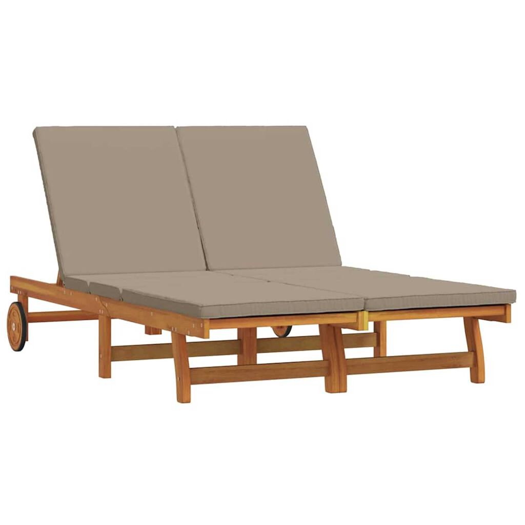 vidaXL Ξαπλώστρα 2-πρόσωπο Καφέ 125 x 200 x 84 εκ. Μασίφ ξύλο ακακίας
