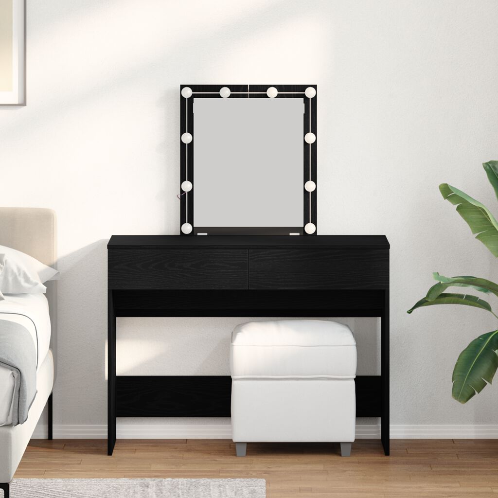 vidaXL Μπουφανάκι Μαύρη δρυς 100 x 40 x 130 εκ Επεξεργασμένο ξύλο