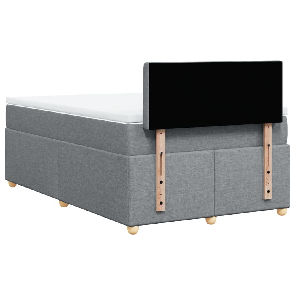 vidaXL Κρεβάτι Boxspring με Στρώμα Ανοιχτό Γκρι 120x200 εκ. Υφασμάτινο