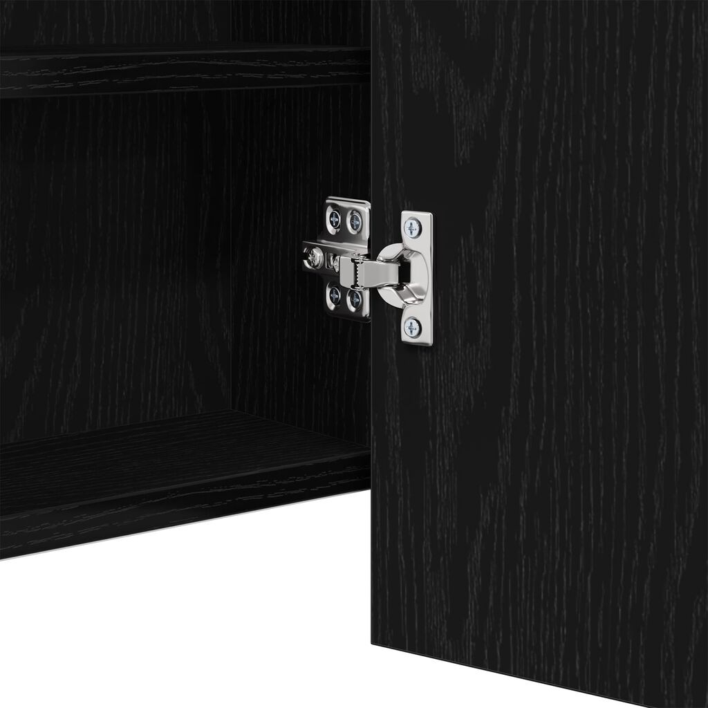 vidaXL ντουλάπα καθρέφτη μαύρης βελανιδιάς 100x12x45 εκ.