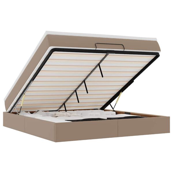 vidaXL &Omicron;&theta;&omega;&mu;&alpha;&nu;&iota;&kappa;ό &kappa;&rho;&epsilon;&beta;ά&tau;&iota; &mu;&epsilon; &sigma;&tau;&rho;ώ&mu;&alpha; Cappucino 180x200cm Faux Leather