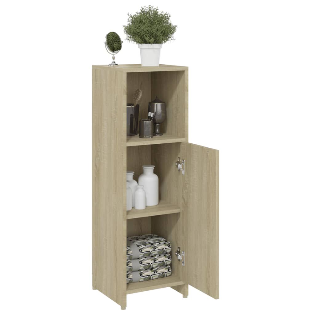 vidaXL Στήλη Μπάνιου Sonoma Δρυς 30 x 30 x 95 εκ. Επεξεργασμένο Ξύλο