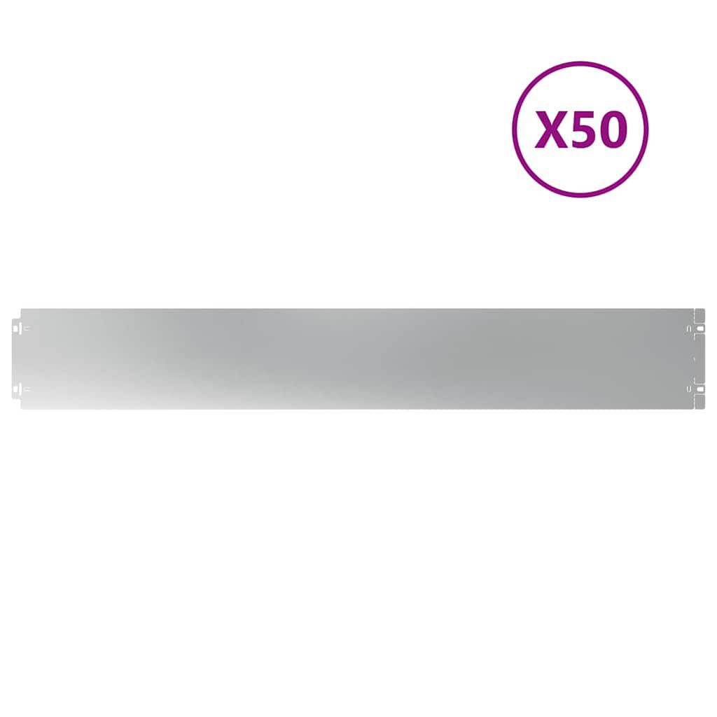 vidaXL Περιφράξεις γκαζόν 50 τεμάχια 15x103 cm από γαλβανισμένο χάλυβα