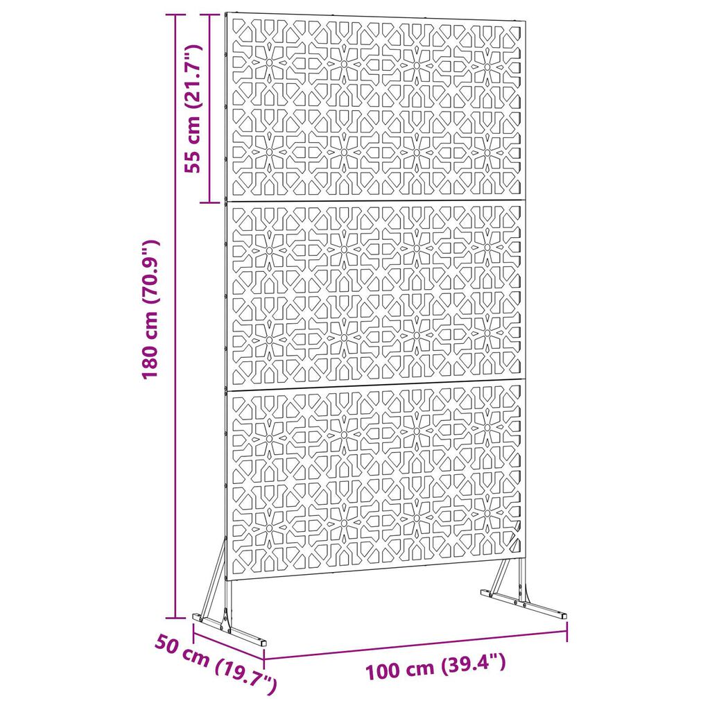 vidaXL Οθόνη Ιδιωτικότητας Ελιά 100x50x180 εκ Χάλυβας.