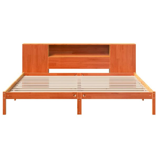 vidaXL Κρεβάτι Βιβλιοθήκη Χωρίς Στρώμα 180x200 εκ Μασίφ Ξύλο Πεύκου