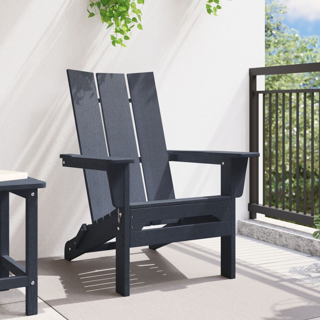 vidaXL Folding Adirondack Chair Ναυτικό Μπλε 74.5x80.5x90 εκ. HDPE