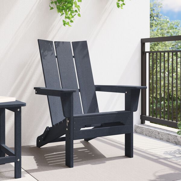 vidaXL Πτυσσόμενη Καρέκλα Adirondack Ναυτικό μπλε 74.5 x 80.5 x 90 εκ.