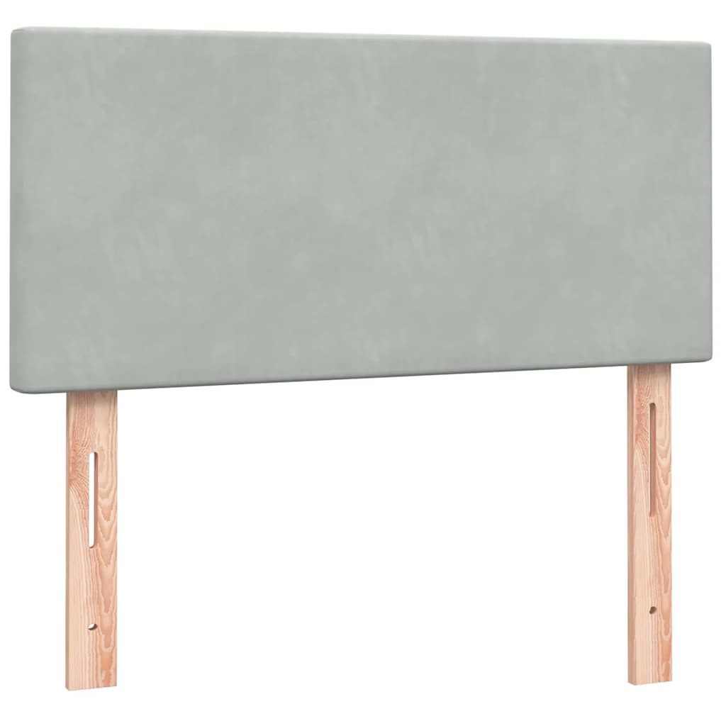 vidaXL Box Spring κρεβάτι με στρώμα ανοιχτό γκρι 90x210 cm Βελούδινο